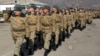 Armenia - Soldiers march at a military base in Tavush, 12Feb2014.