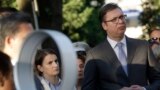 President of Serbia Aleksandar Vucic and Prime Minister Ana Brnabic at the Celebration of the Independence Day of the US Embassy in Belgrade