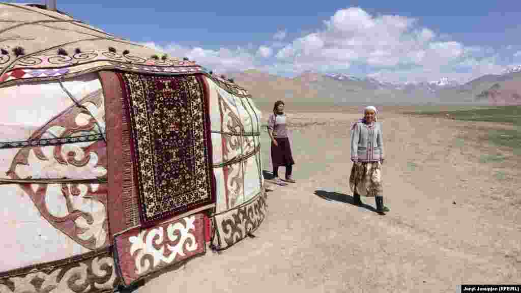 Several women in the village clubbed together and opened a yurt as a guest house. The yurt is beautifully decorated with traditional Kyrgyz carpets and other handwork made by local women.