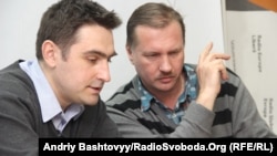 Народний депутат попередніх скликань Тарас Чорновіл та журналіст Дмитро Шурхало