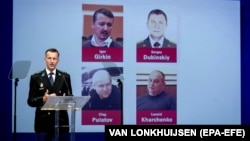 Wilbert Paulissen of the Joint Investigation Team at a press conference presents the ongoing investigation of the MH17 crash in Nieuwegein in June 2019.