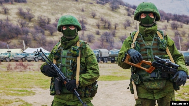 Asked why the commandos operating in Crimea in March 2014 wore uniforms resembling those of the Russian Army, Putin said such clothing could be bought anywhere across the former Soviet Union.