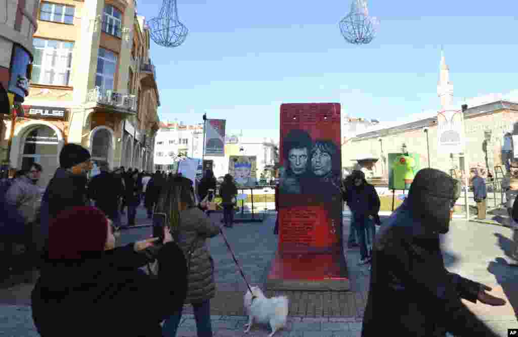 The traveling Art Liberty exhibit, now in Plovdiv, includes painted fragments of the Berlin Wall. Some 350 cultural events are scheduled in Plovdiv as part of the EU initiative.