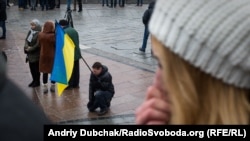 Киев, 1 февраля, похороны украинских военных, погибших в Авдеевке