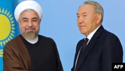 Қазақстан президенті Нұрсұлтан Назарбаев пен Иран президенті Хассан Роухани. Астана, 9 қыркүйек 2014 жыл. 