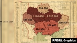 Втрати внаслідок Голодомору у різних областях України. Адміністративний поділ станом на 1 квітня 1933 року