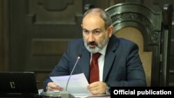 Armenia - Prime Minister Nikol Pashinian speaks during a cabinet meeting in Yerevan, August 12, 2021.