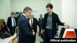 Armenia - Prime Minister Karen Karapetian visits Yerevan State University, 15Feb2017.