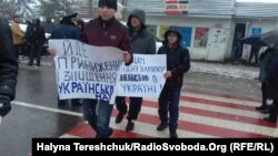 Акція протесту проти мита біля пункту пропуску «Шегині», що на кордоні з Польщею, Львівщина, 3 лютого 2018 року