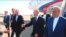 Russian President Vladimir Putin (center) arrives in Tehran on November 1.