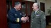 Armenia - Lieutenant General Movses Hakobian (R), the chief of the Armenian army's General Staff, meets with Chinese Rear Admiral Guan Youfei in Yerevan, 13Apr2017.