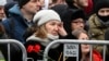 Mourners gather in front of the Mother of God Quench My Sorrows church ahead of a funeral service for late Russian opposition leader Alexei Navalny, in Moscow's district of Maryino on March 1, 2024. (Photo by Alexander NEMENOV / AFP)