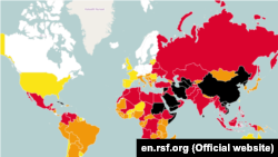 Map of Freedom of Press by Reporters Without Borders