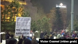 La protestul de la București în seara zilei de 31 ianuarie 2017