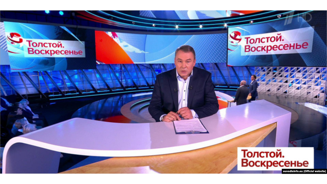 Conflict de interese? Piotr Tolstoi e atît speaker-ul adjunct al Dumei de Stat, cît și moderatorul unui program de duminică seara la televiziunea de stat Pervîi Kanal