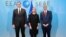 Predsednik Srbije Aleksandar Vučić, visoka predstavnica EU Federika Mogerini i predsednik Kosova Hašim Tači