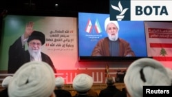 Udhëheqësi i Hezbollahut, Naim Qassen, gjatë një adresimi televiziv në solidaritet me Iranin dhe liderin suprem të Republikës Islamike, ajatollah Ali Khamenei. Bejrut, 26 janar 2026. 