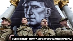 На акції на честь 67-ї річниці після смерті Романа Шухевича, Київ, 5 березня 2017 року