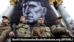 Архівне фото. Мітинг-реквієм «Генерал та його воїни» з нагоди 67-ї річниці від дня загибелі головного командира УПА Романа Шухевича. Київ, майдан Незалежності, 5 березня 2017 року