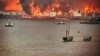 Пожар в порту Усть-Луга после удара украинских дронов в ночь на 25 марта