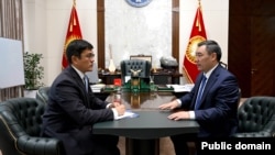 Эдил Байсалов жана Садыр Жапаров. 27-апрель, 2026-жыл. Бишкек.