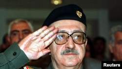 Tariq Aziz, a former key member of Iraqi dictator Saddam Hussein's regime, surrendered to U.S. forces in April, 2003, days after the fall of Baghdad.