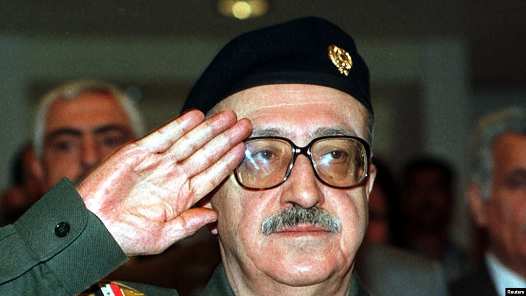 Tariq Aziz, a former key member of Iraqi dictator Saddam Hussein's regime, surrendered to U.S. forces in April, 2003, days after the fall of Baghdad.