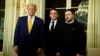 French President Macron (center) meets U.S. President-elect Donald Trump (left) and Ukrainian President Volodymyr Zelenskiy in Paris on December 7. 