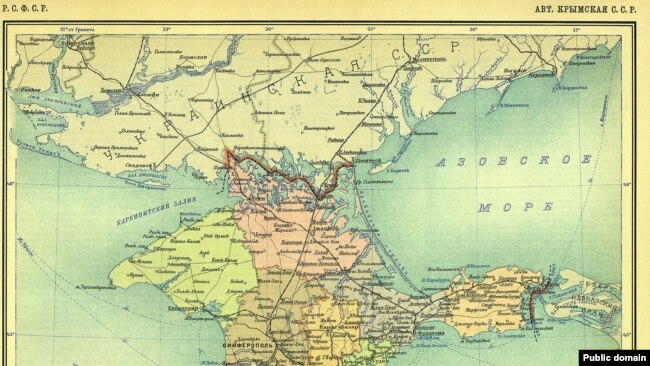 Мапа Кримської АРСР 1921 року