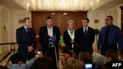 Пресс-конференция после встречи контактной группы по урегулированию на Украине в Минске 5 сентября
