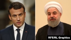 Hassan Rouhani (sağda) və Emmanuel Macron