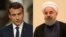 French President Emmanuel Macron (left) discussed the nuclear deal with his Iranian counterpart Hassan Rohani on July 6.