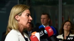 Shefja e politikës së jashtme të BE-së, Federica Mogherini, në Luksemburg.