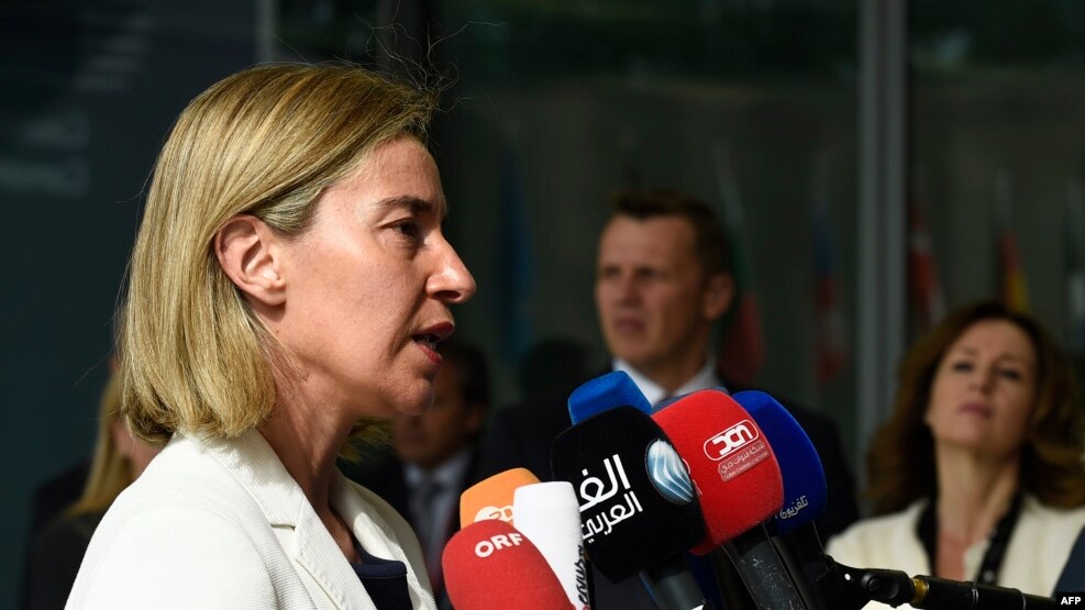 Shefja e politikës së jashtme të BE-së, Federica Mogherini, në Luksemburg.