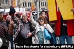 Акція противників асоціації України і ЄС в Амстердамі. 3 квітня 2016 року