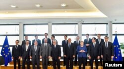 Участники неформального саммита ЕС в Брюсселе, 24 июня 2018