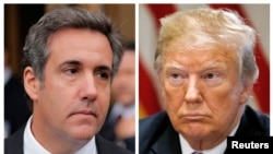A combination photo shows U.S. President Donald Trump's onetime personal attorney, Michael Cohen (left), and U.S. President Donald Trump.