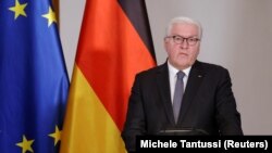 GERMANY – German President Frank-Walter Steinmeier gives a statement on Ukraine, after Russia launched a massive military operation against Ukraine, in Berlin, Germany, February 25, 2022