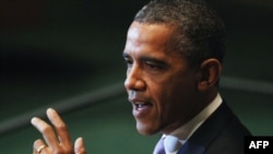 U.S. -- U.S. President Barack Obama addresses the opening of the United Nations General Assembly in New York, 21Sep2011