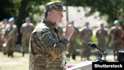 President Petro Poroshenko during a working visit to the Donetsk region on August 2.