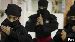 Iran-- women's martial arts training in Iran