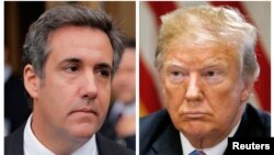 ABŞ prezidenti Donald Trump (sağda) və onun keçmiş vəkili Michael Cohen