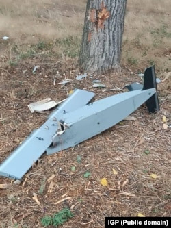 Imagine furnizată de Poliția din Moldova cu locația în care au fost găsite resturile unei drone.