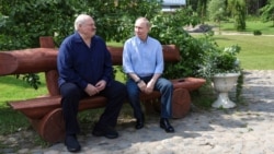 Уладзімір Пуцін і Аляксандар Лукашэнка ў Валаамскім манастыры ў Карэліі, 1 жніўня 2025 году