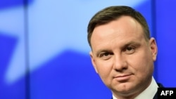 Polşanyň prezidenti Andrzej Duda, Brussel, 18-nji ýanwar, 2016