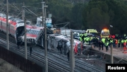 Locul accidentului feroviar din sudul Spaniei.