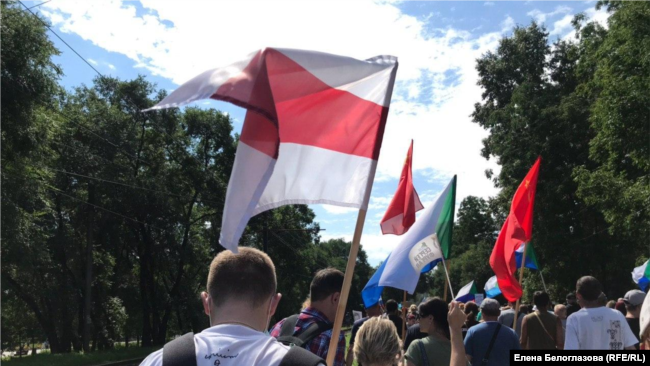 Хабаровск поддерживает протест в Беларуси