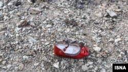 Child's shoe found at the location of the Ukrainian plane crash near Tehran. January 8, 2020. 