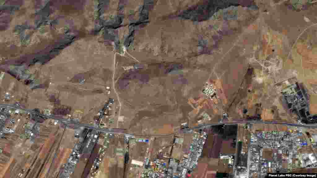 In these satellite images captured by Planet Lab, Iran's Kermanshah missile base is shown before and after the Israeli air strikes. Image on left is from June 12, 2025. Image on right is from June 13, 2025.