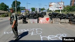 Ресейшіл сепаратист. Славянск, 1 шілде 2014 жыл.